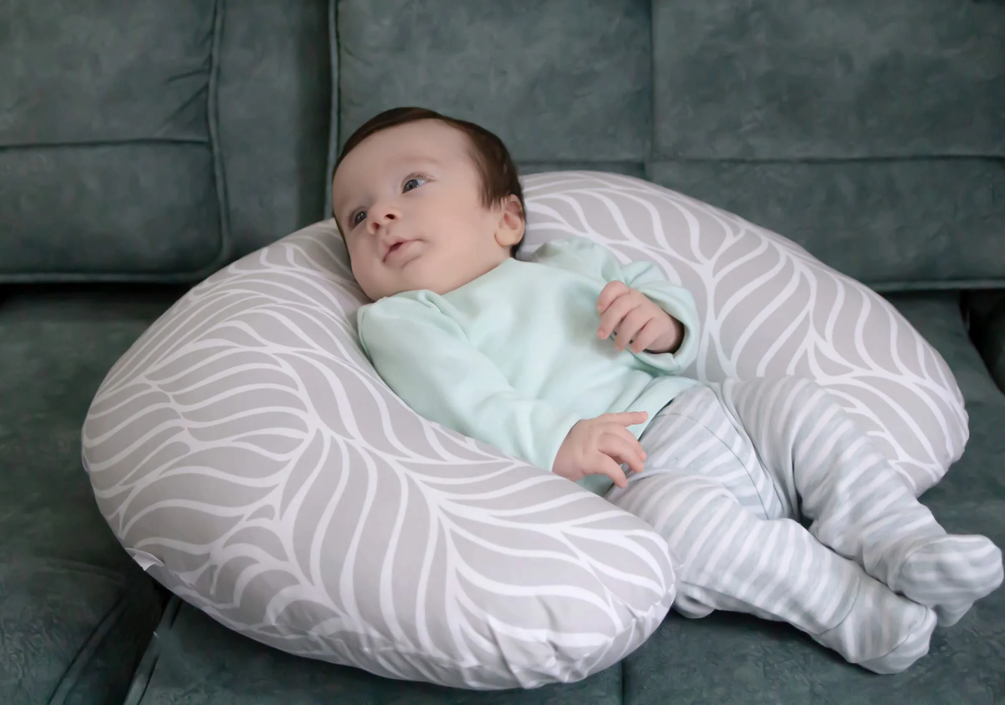 Подушка для кормления 2 в 1 BabyJem Nursing Pillow Grey foto