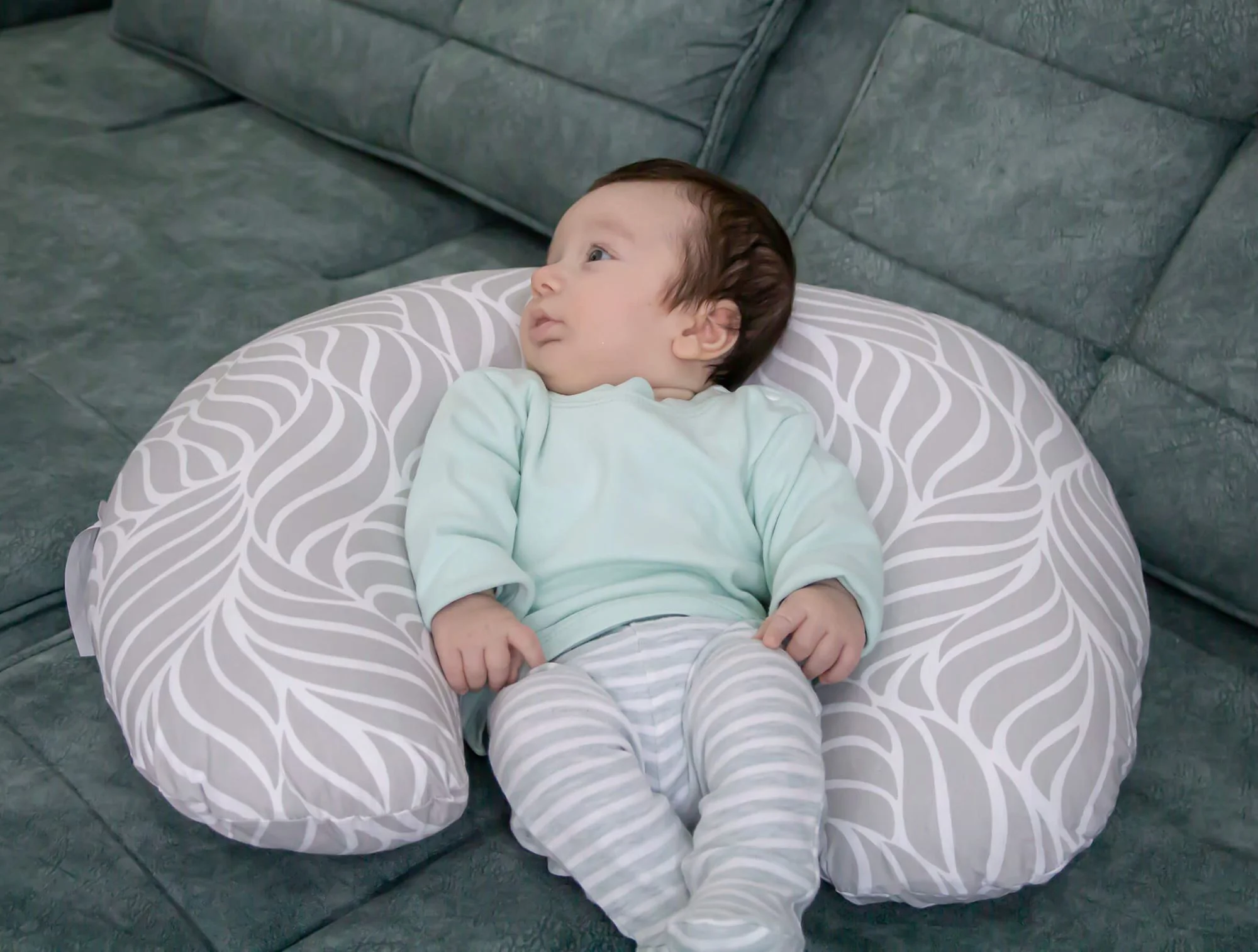 Подушка для кормления 2 в 1 BabyJem Nursing Pillow Grey foto