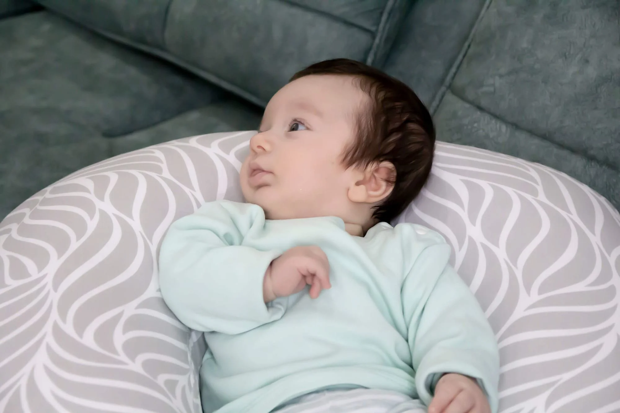 Подушка для кормления 2 в 1 BabyJem Nursing Pillow Grey foto