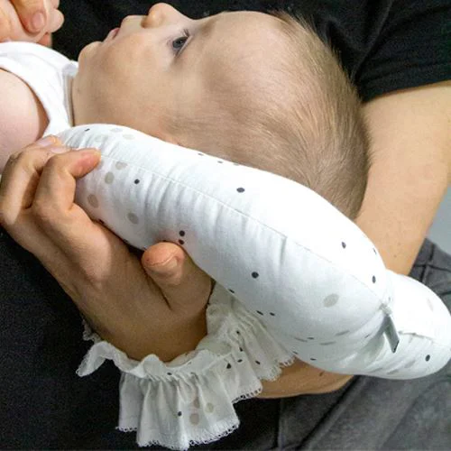 Perna pentru alaptat cu buline BabyJem Ecru foto