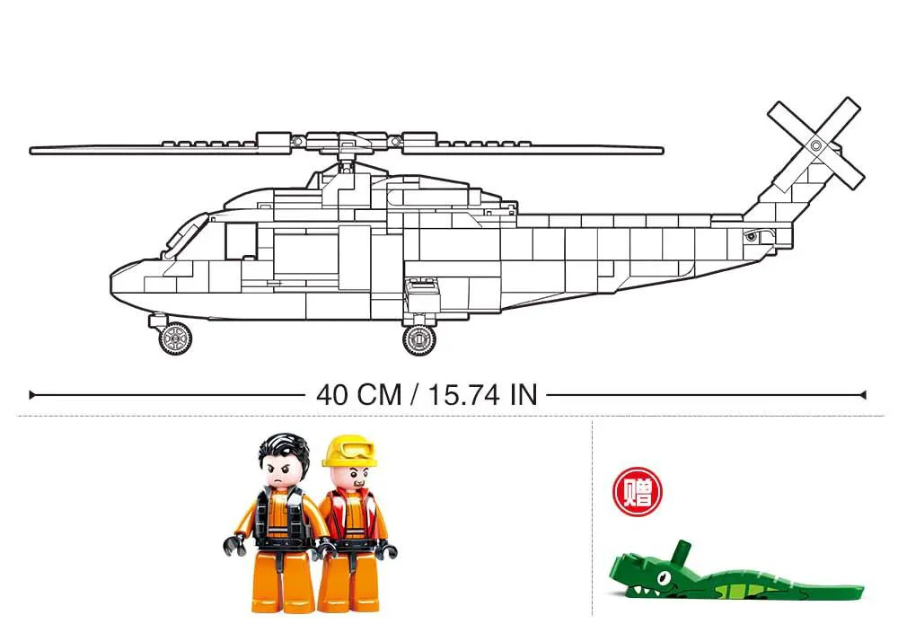 Constructor Sluban Bricks Elicopter de salvare