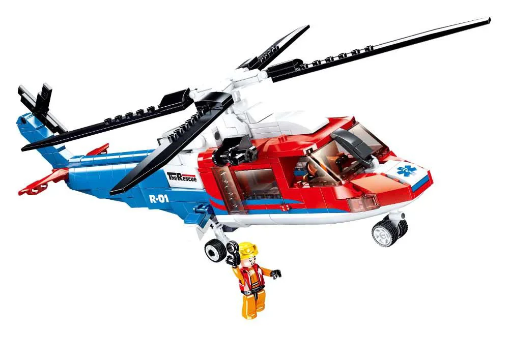 Constructor Sluban Bricks Elicopter de salvare