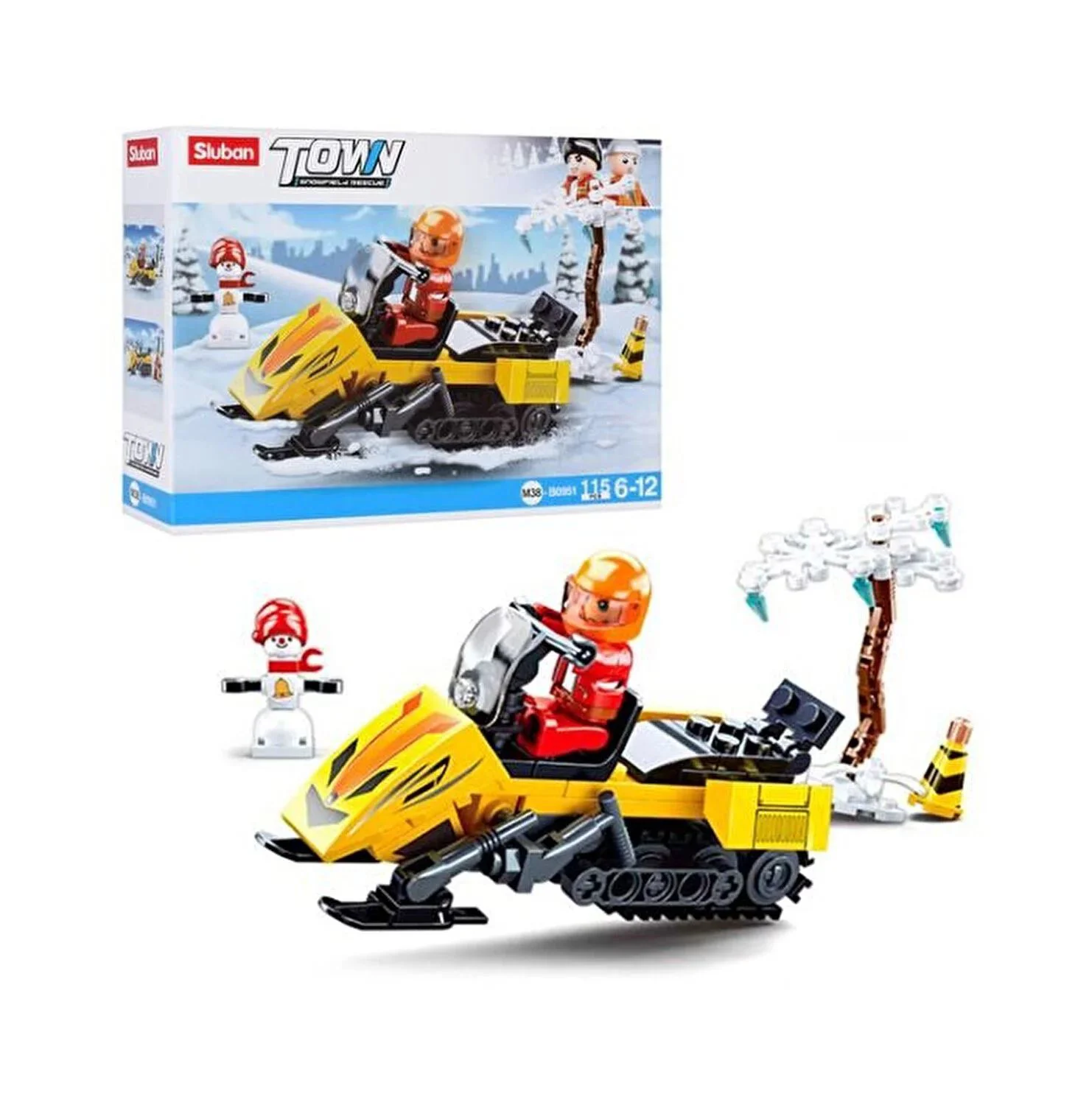 Constructor Sluban Town Snowfield Rescue Snow Mobil foto