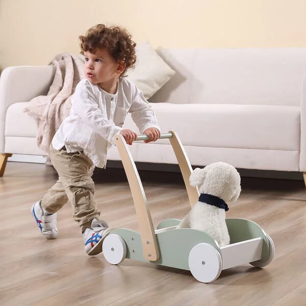 Premergator din lemn si carucior pentru papusi 2 in 1 Viga Toys PolarB
