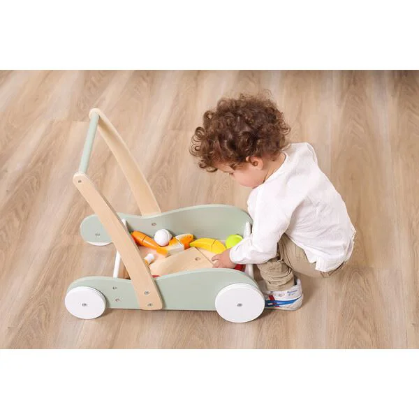Premergator din lemn si carucior pentru papusi 2 in 1 Viga Toys PolarB