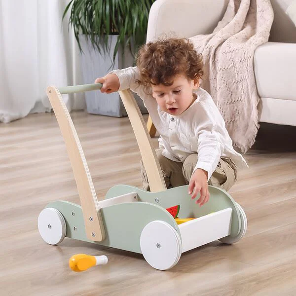 Premergator din lemn si carucior pentru papusi 2 in 1 Viga Toys PolarB