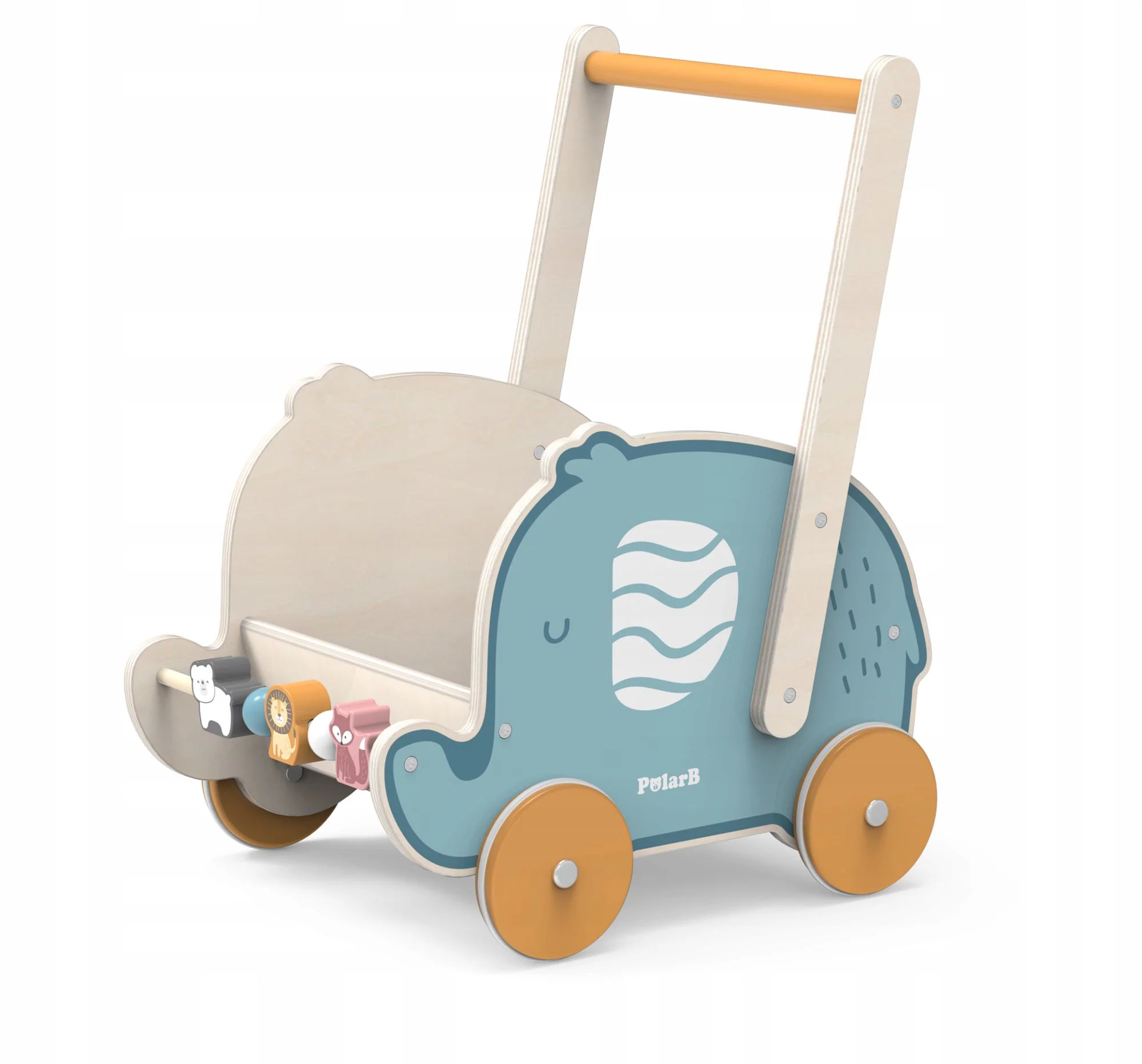 Premergator-carucior din lemn 2 in 1 Viga Toys PolarB Elefant