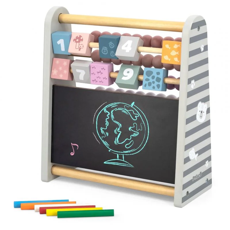 Abac din lemn 3 in 1 Viga Toys PolarB cu tabla de scris si numaratoare foto