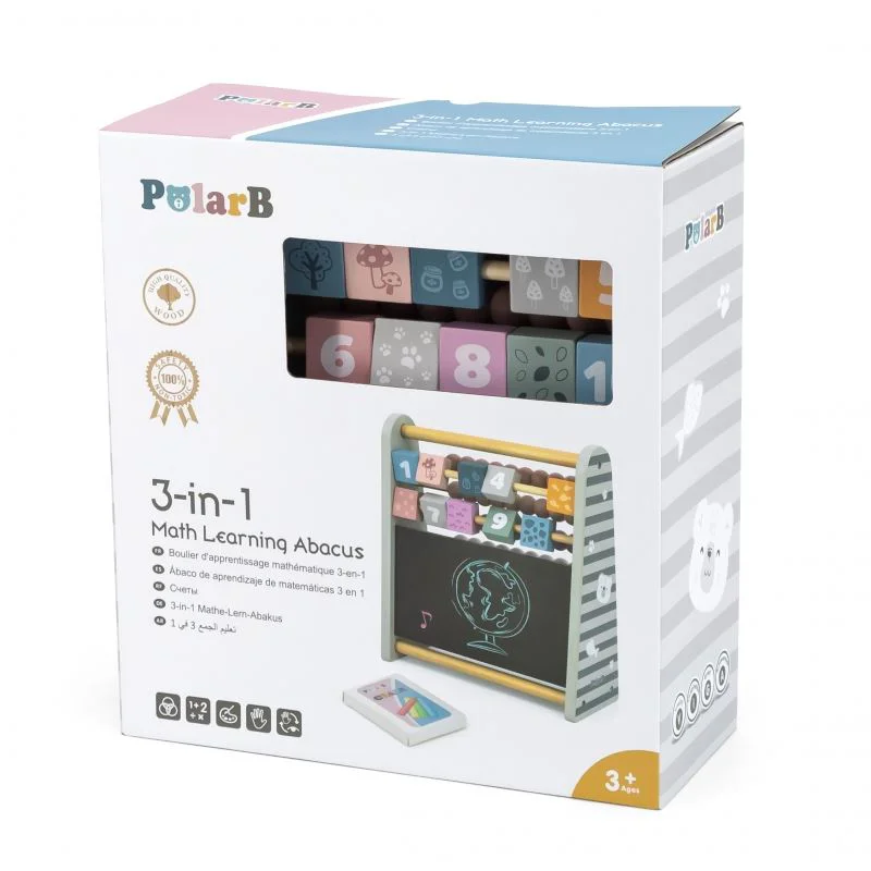 Abac din lemn 3 in 1 Viga Toys PolarB cu tabla de scris si numaratoare foto