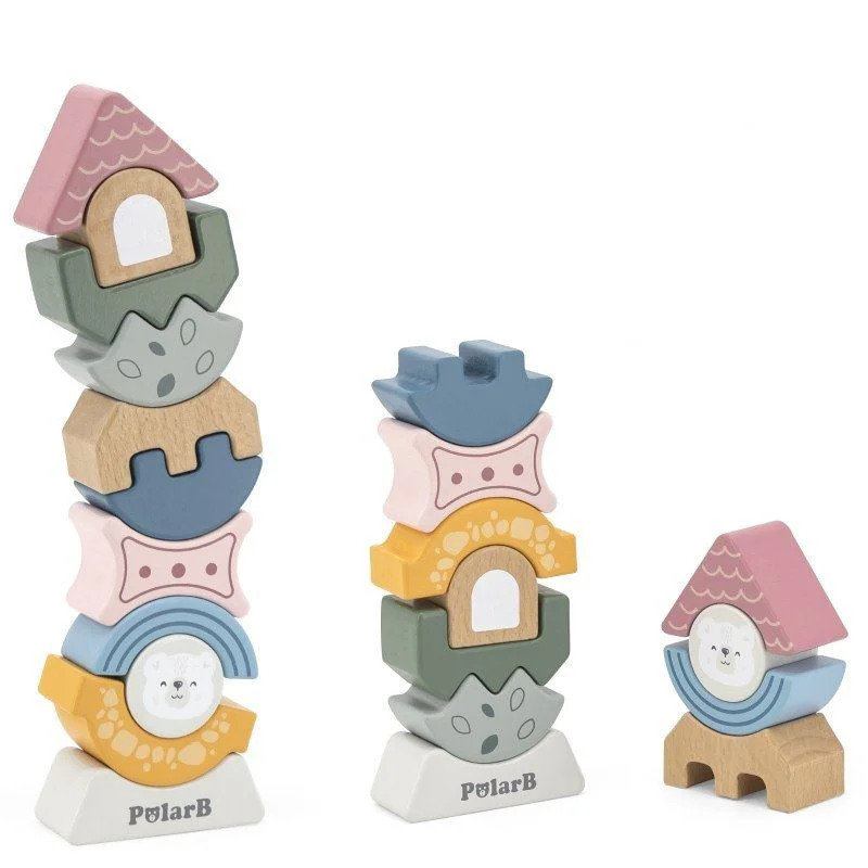 Turn de echilibru din lemn Viga Toys PolarB, 11 elemente
