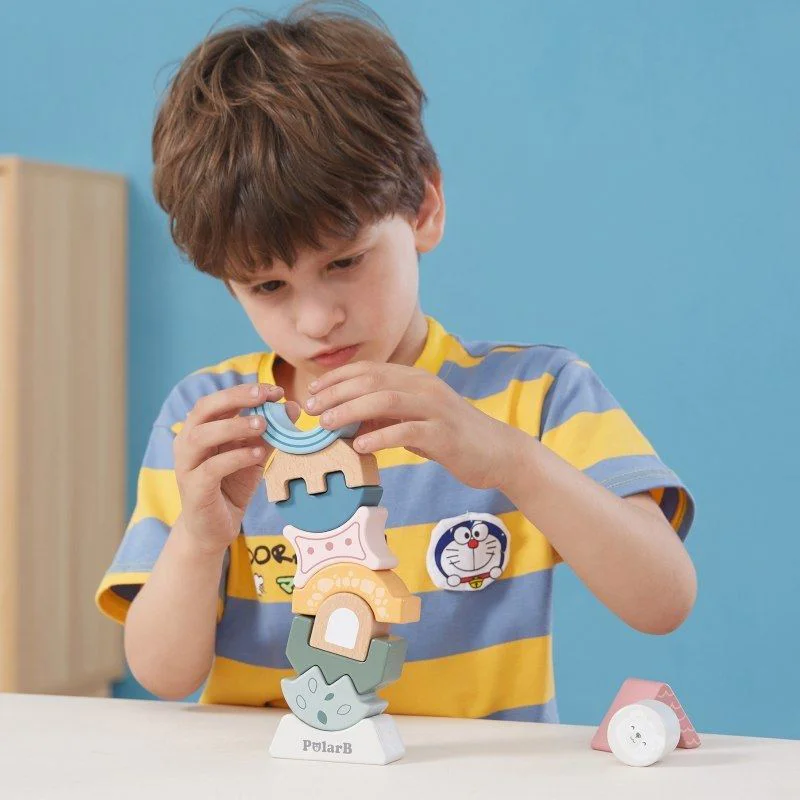 Turn de echilibru din lemn Viga Toys PolarB, 11 elemente