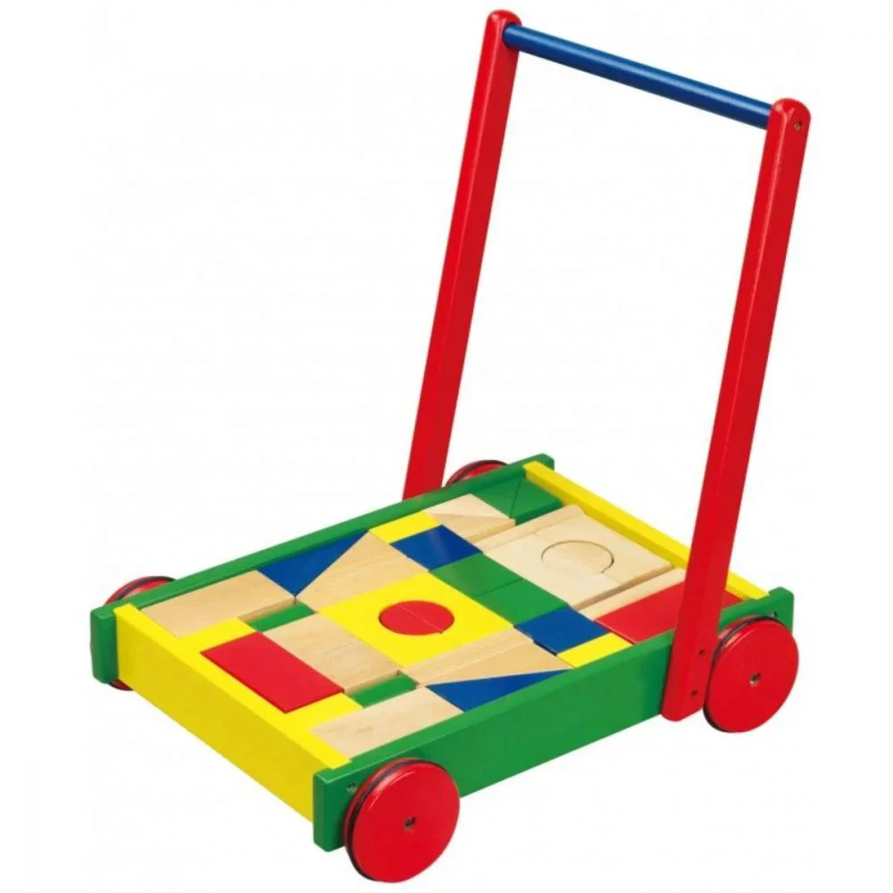 Premergator multifunctional din lemn Viga Toys cu cuburi