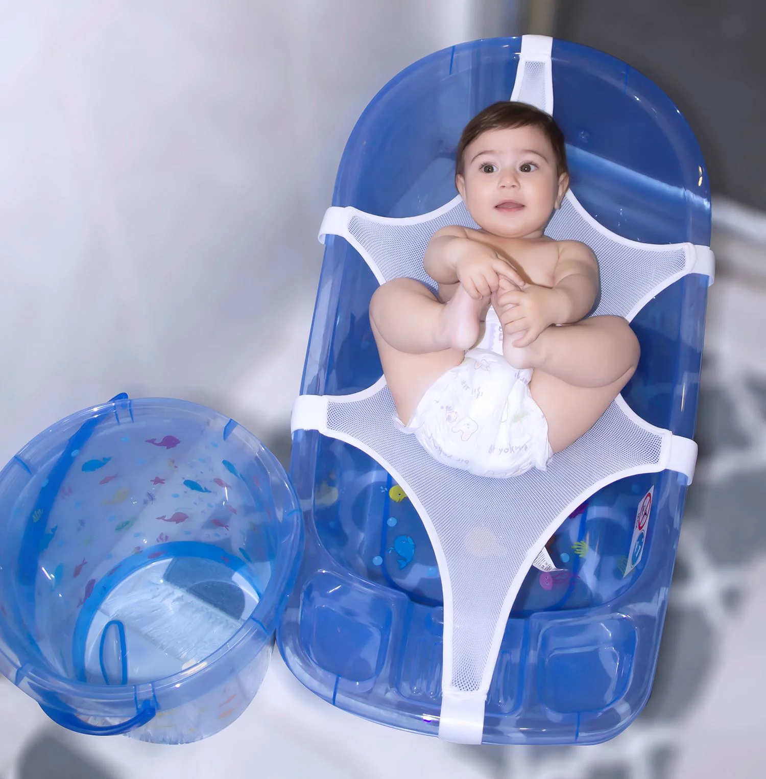 Прозрачная ванночка для малышей BabyJem Blue