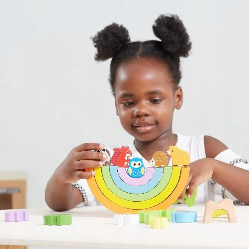 Joc de echilibru din lemn Viga Toys Curcubeu foto