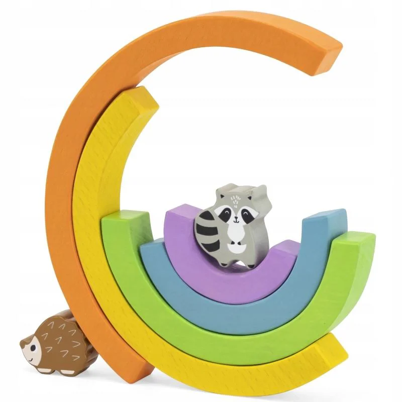 Joc de echilibru din lemn Viga Toys Curcubeu foto