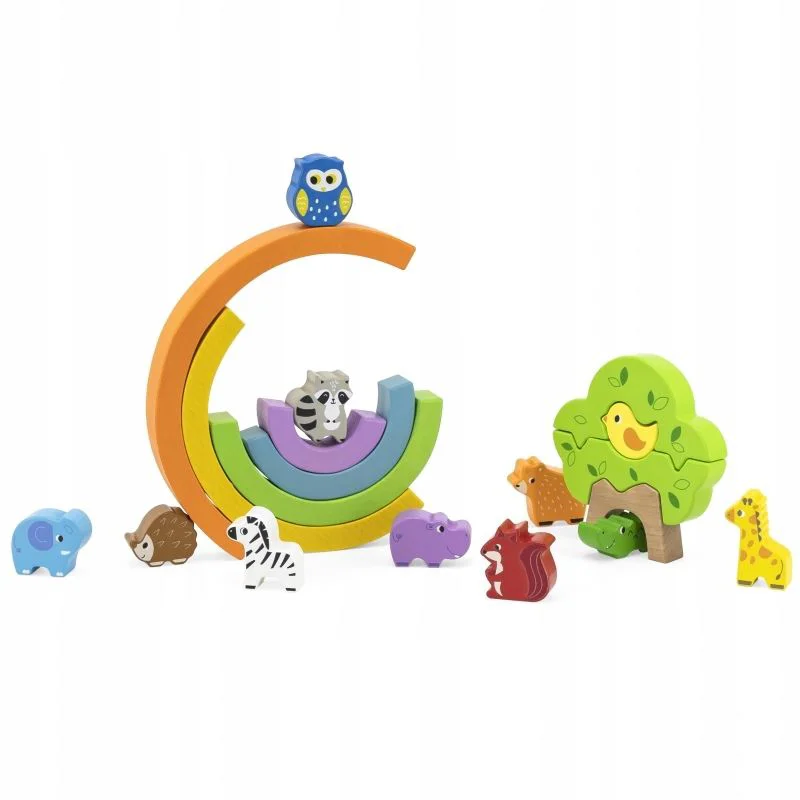Joc de echilibru din lemn Viga Toys Curcubeu foto