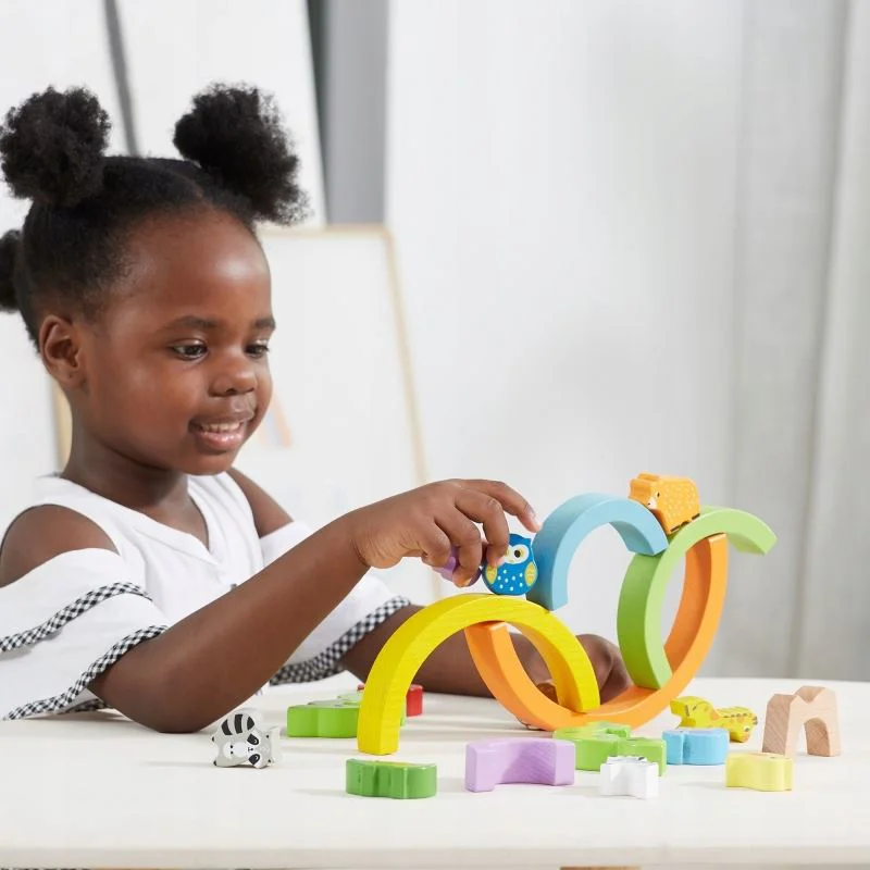 Joc de echilibru din lemn Viga Toys Curcubeu foto