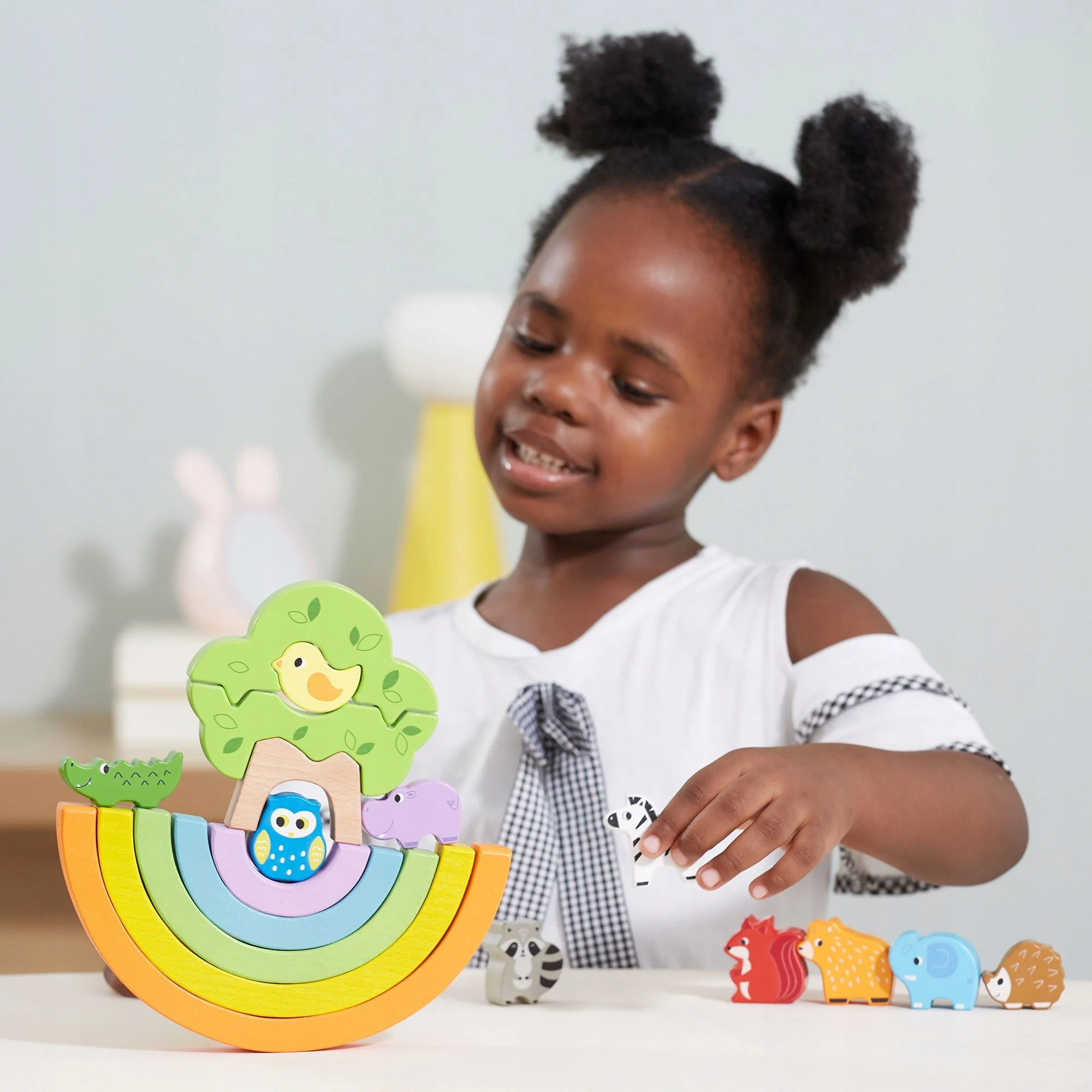 Joc de echilibru din lemn Viga Toys Curcubeu foto