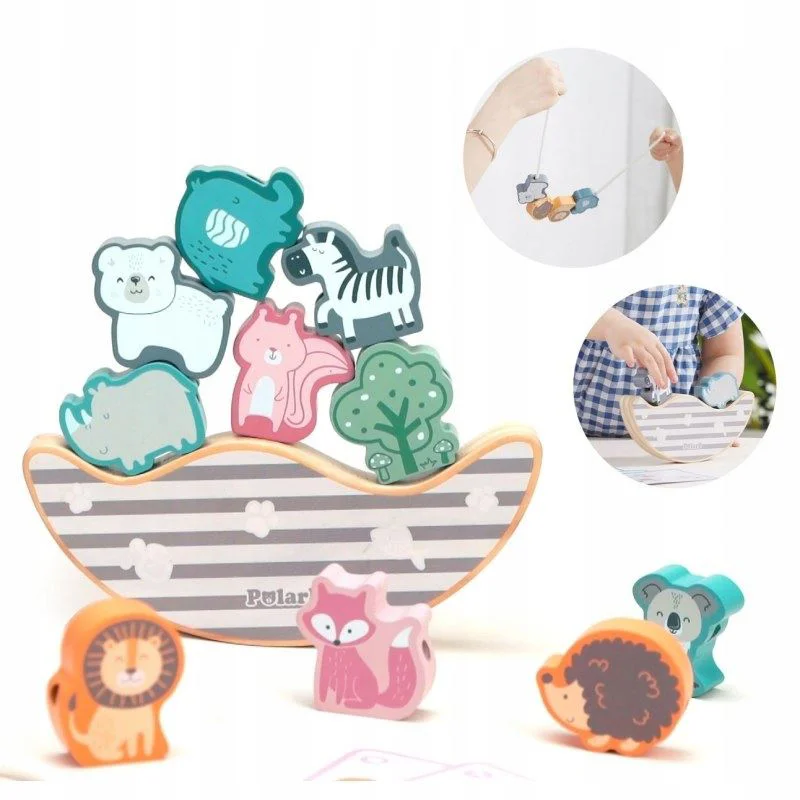 Joc de echilibru din lemn Viga Toys Animale foto