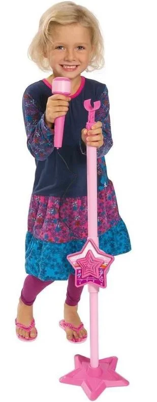 Microfon ajustabil cu stativ Simba My Music World Girls, 85-115 cm