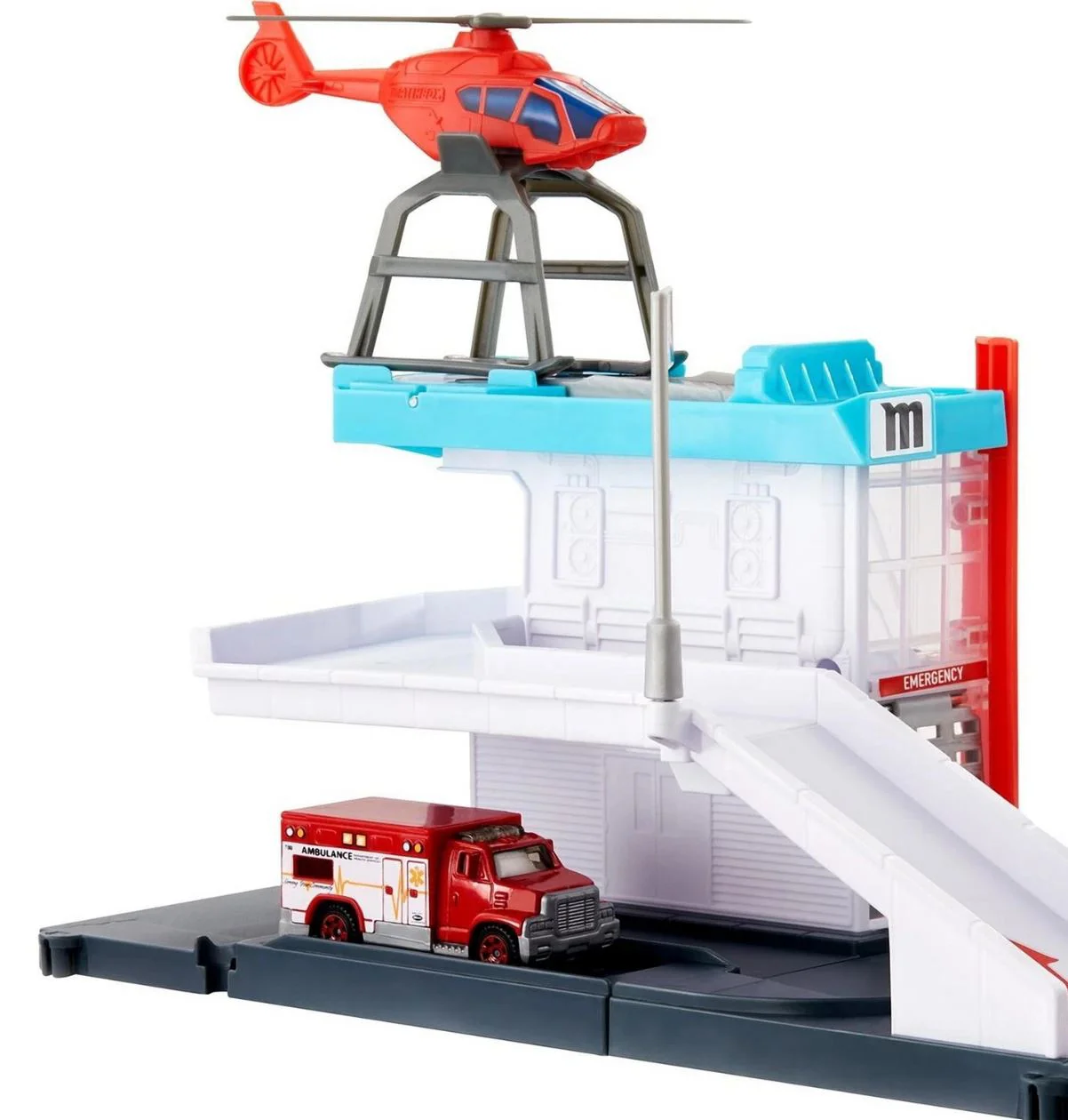 Set de joaca Hot Wheels Matchbox Salvare cu elicopter