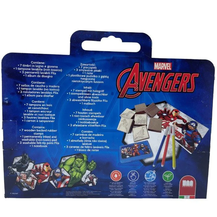 Set de creatie in cutie Multiprint Avengers, 7 stampile