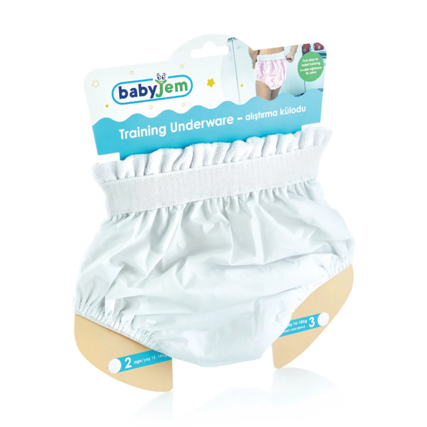 Chilotei impermeabili BabyJem marimea 2 Albi (12-14 kg)