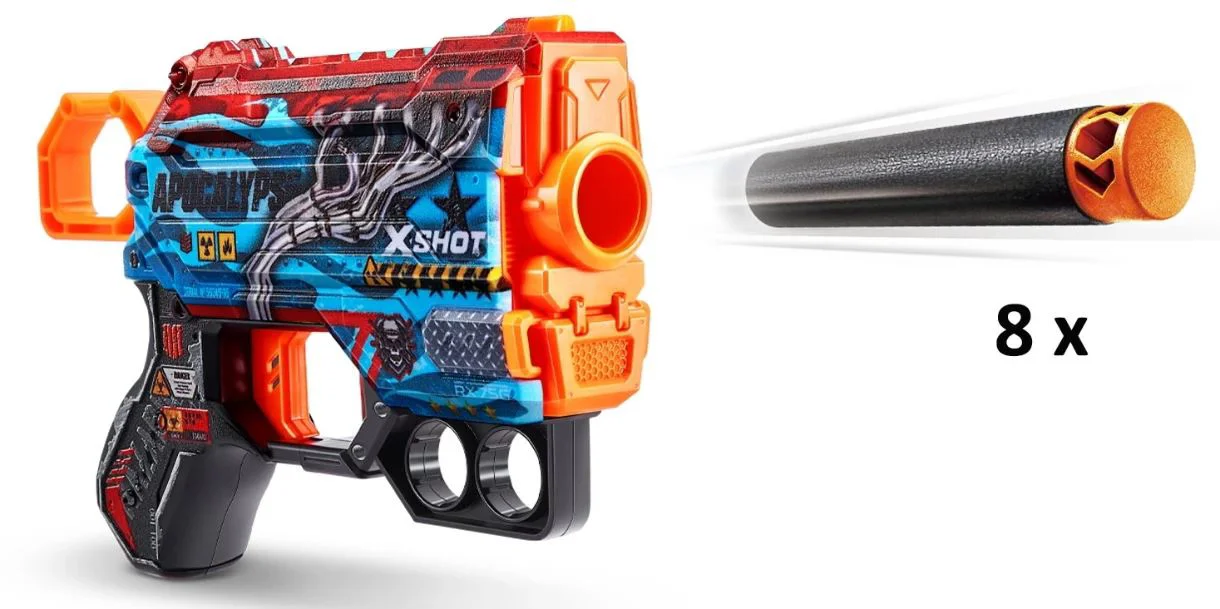 Blaster X-Shot Skins Menace Gun cu 8 cartuse