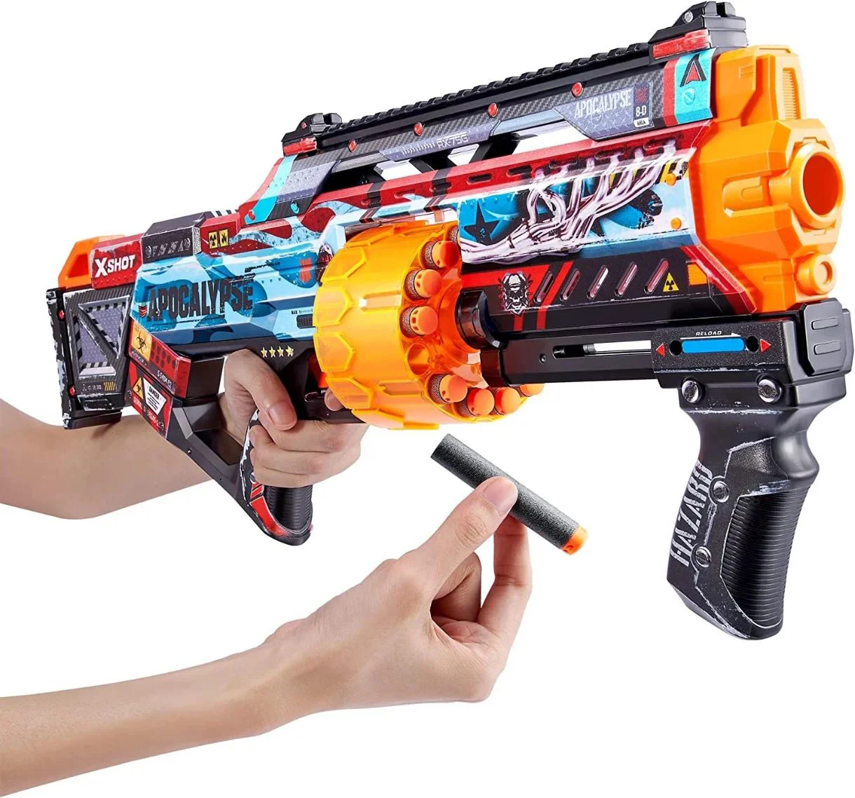 Blaster X-Shot Skins Last Stand Gun Machine cu 16 cartuse