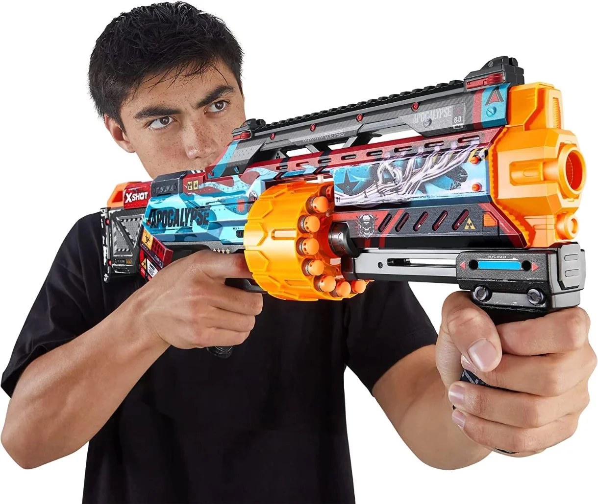 Blaster X-Shot Skins Last Stand Gun Machine cu 16 cartuse