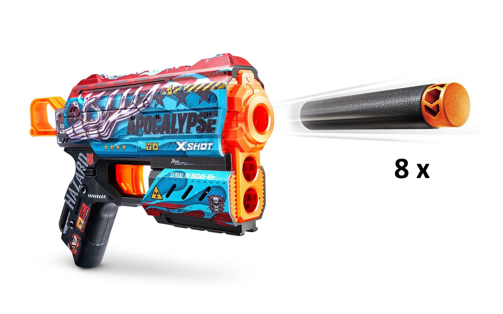 Blaster X-Shot Skins Flux Gun cu 8 cartuse