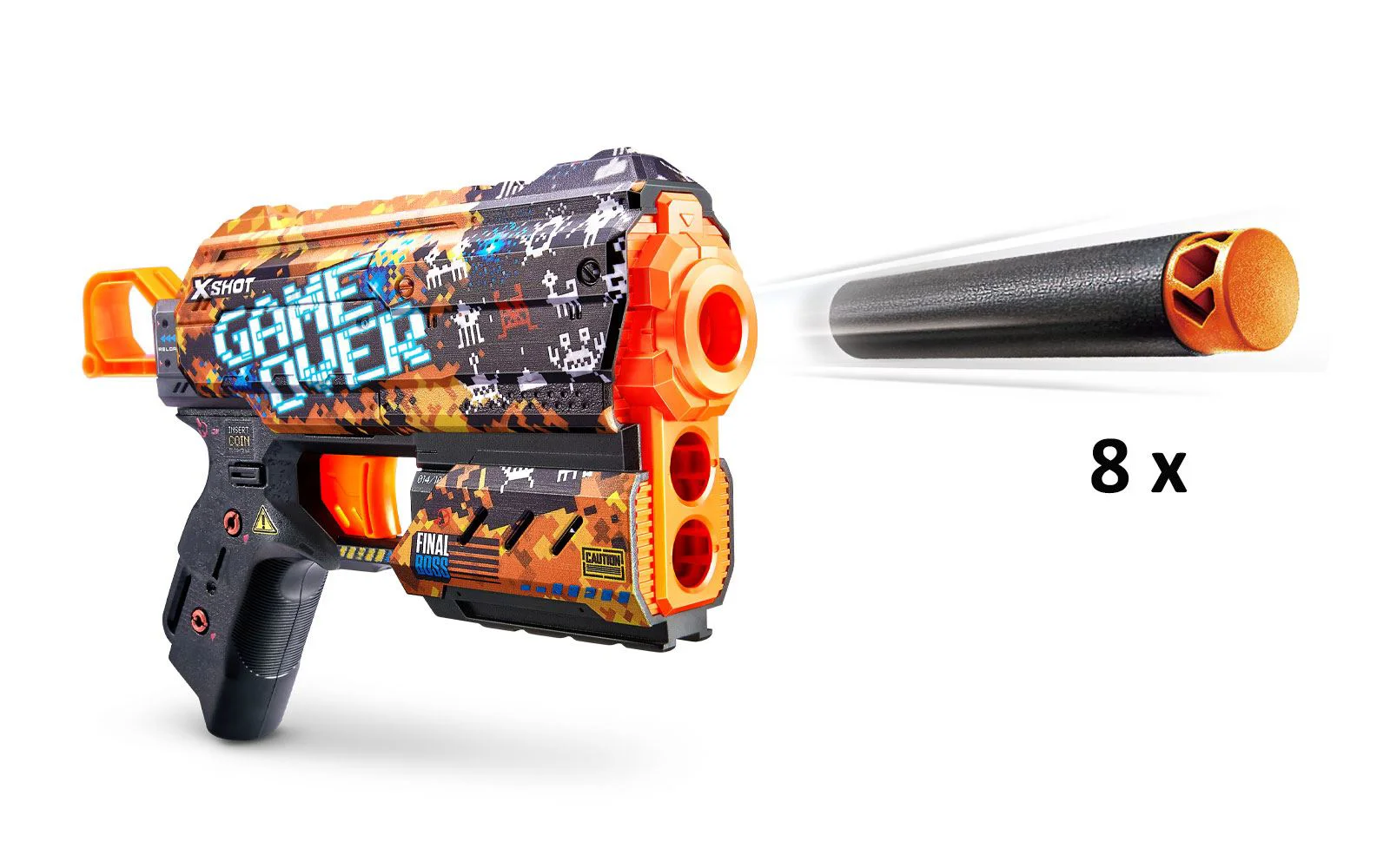 Blaster X-Shot Skins Flux Gun cu 8 cartuse