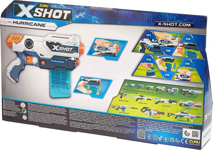 Cкорострельный бластер X-Shot Excell Hurricane (16 патронов)