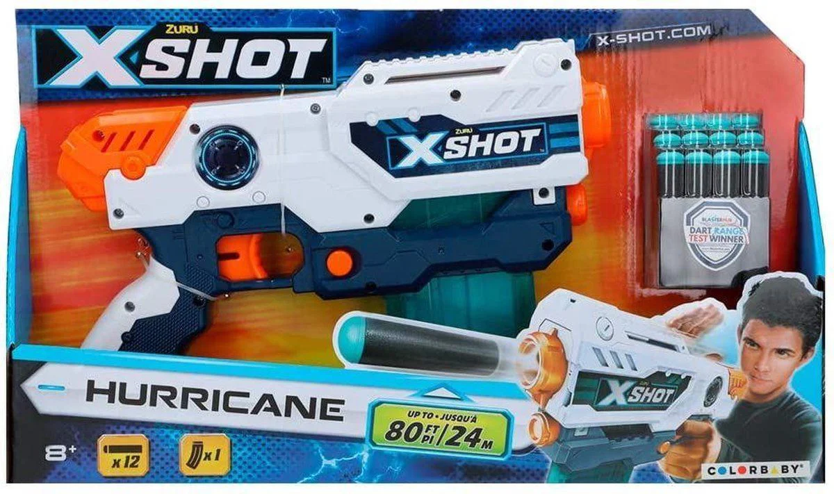 Cкорострельный бластер X-Shot Excell Hurricane (16 патронов)