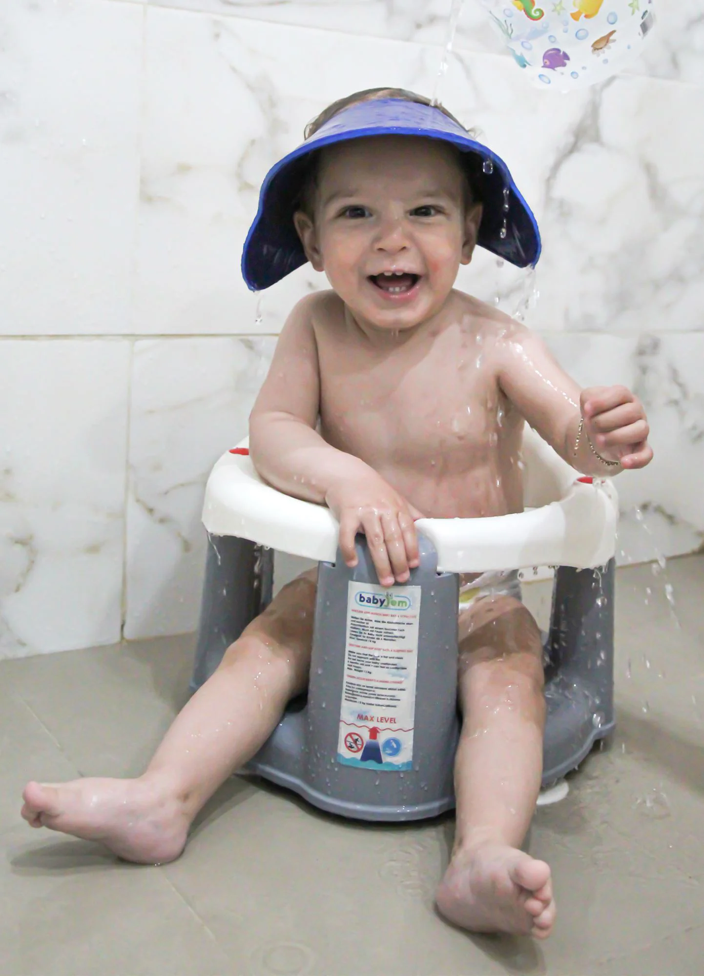 Scaun de baie si hranire BabyJem Alb foto