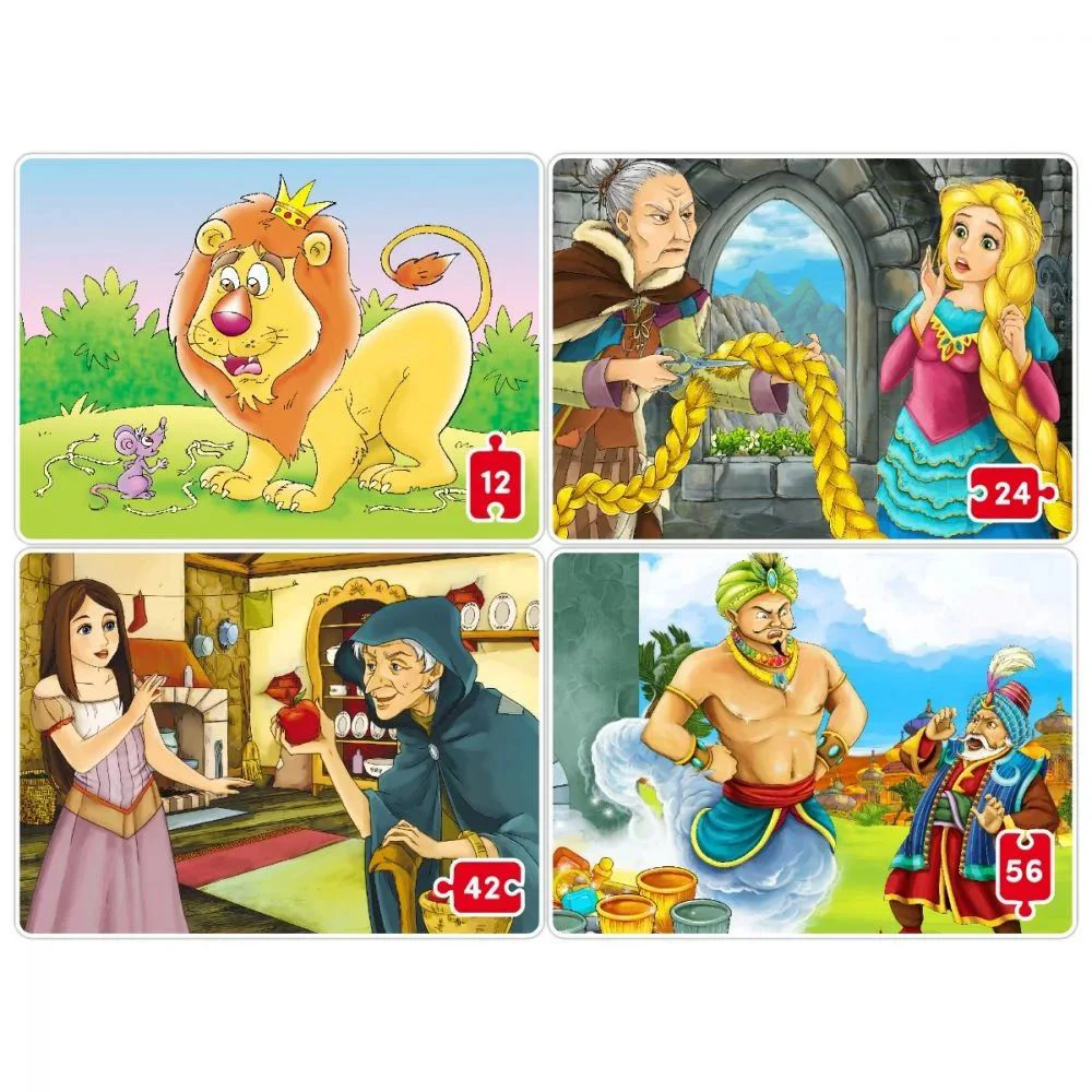 Puzzle Noriel - 4 Basme (12, 24, 42, 56 piese)