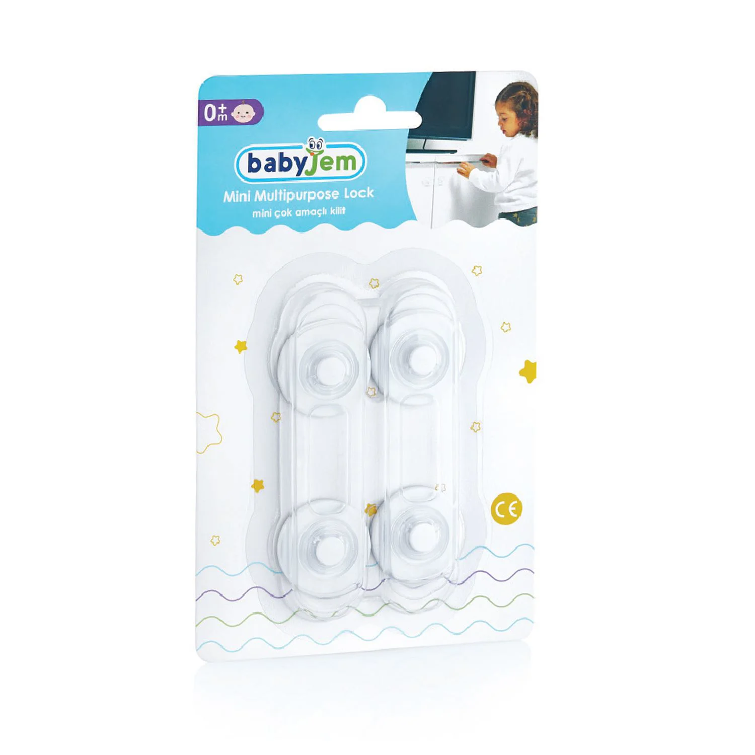 Набор из 2 универсальных блокировок BabyJem для дверей и шкафов