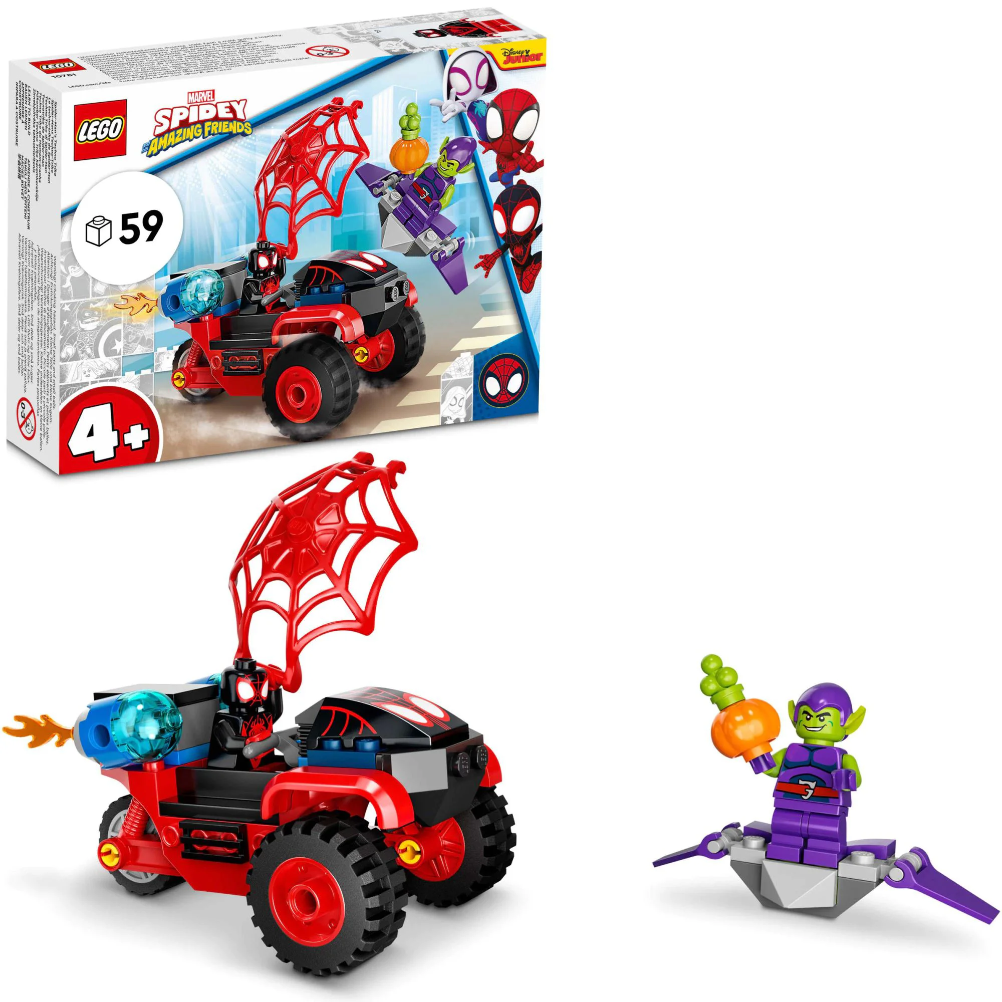 Set de constructie Lego Triciclul Techno al Omului paianjen, 59 piese foto