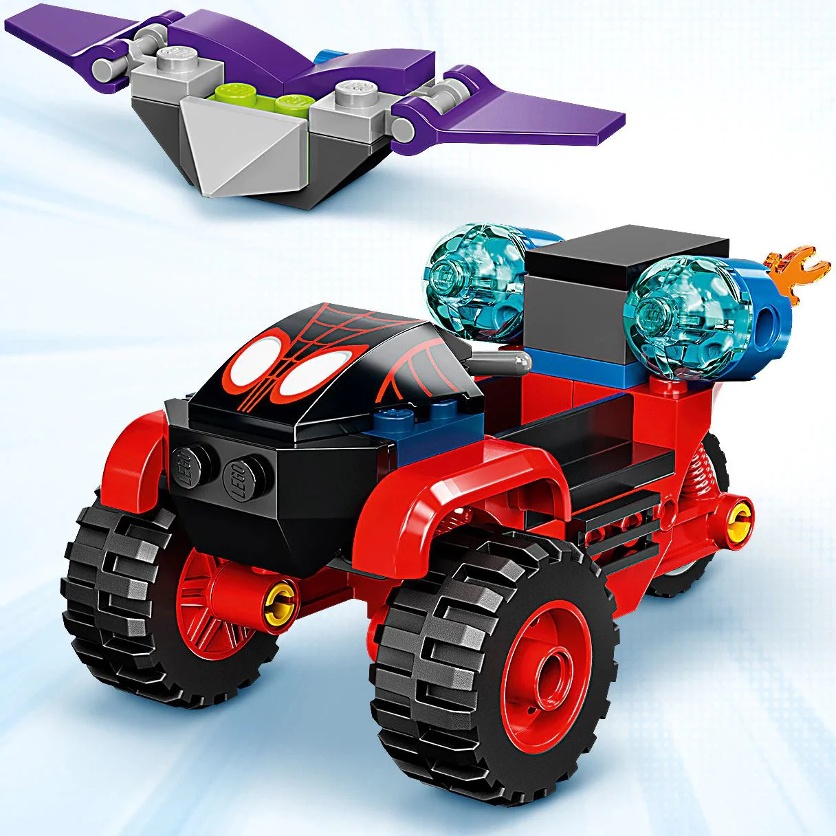 Set de constructie Lego Triciclul Techno al Omului paianjen, 59 piese foto