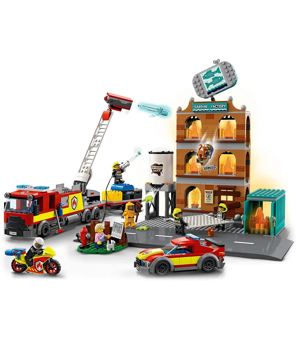 Set de constructie Lego City Brigada De Pompieri, 766 piese