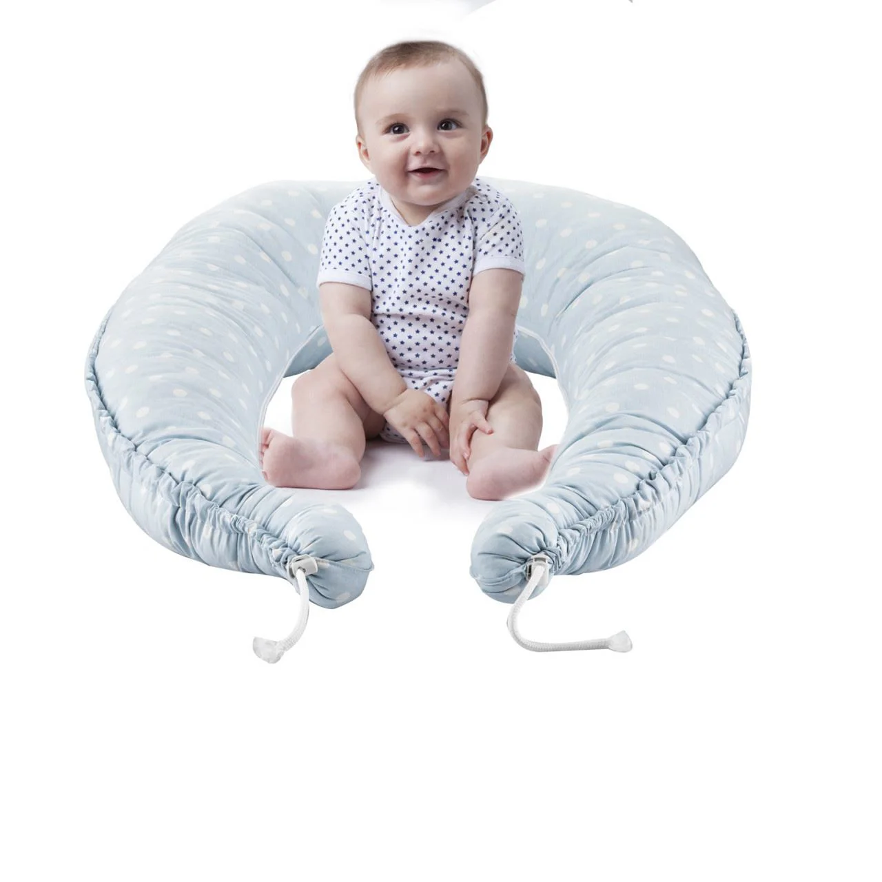 Saltea reductor 5 in 1 BabyJem BabyNest Cushion Albastra cu buline foto