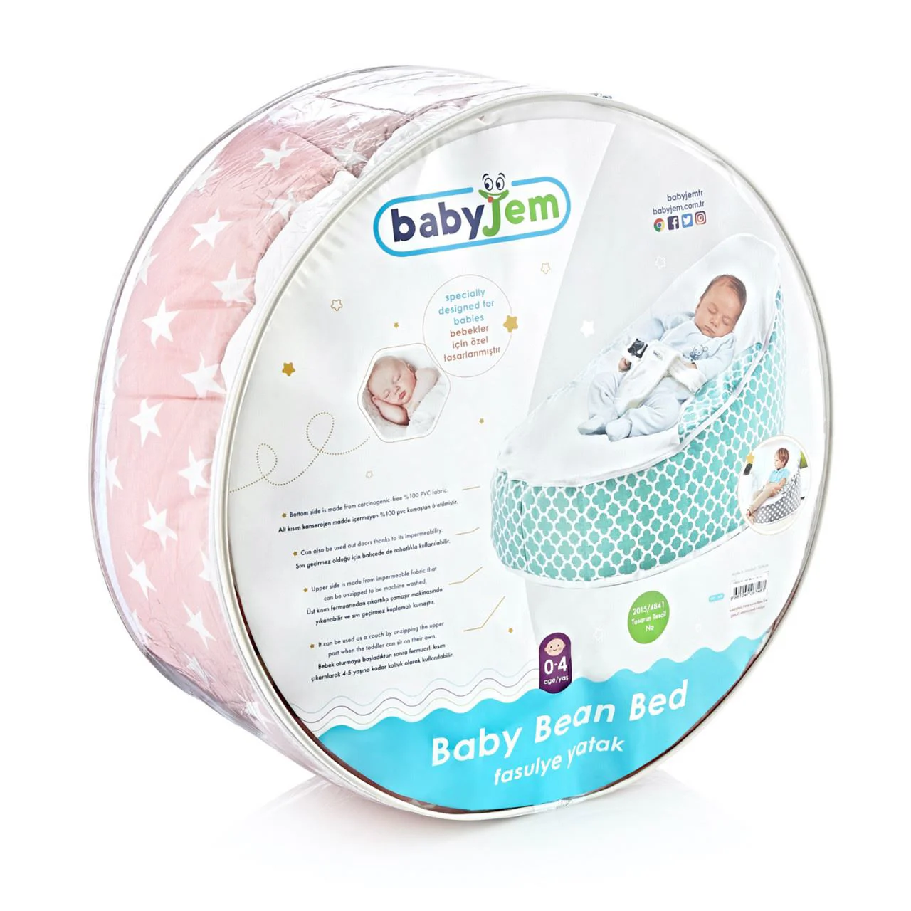 Fotoliu pentru bebelusi cu ham de siguranta BabyJem Roz