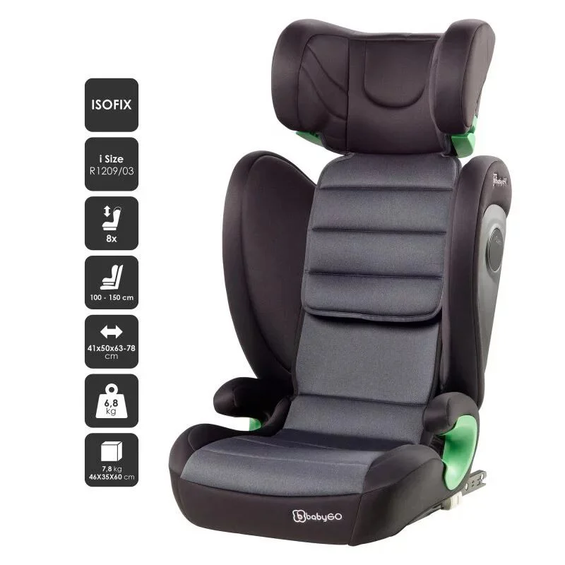 Автокресло i-Size BabyGo SafeChild, 100-150 см, Grey