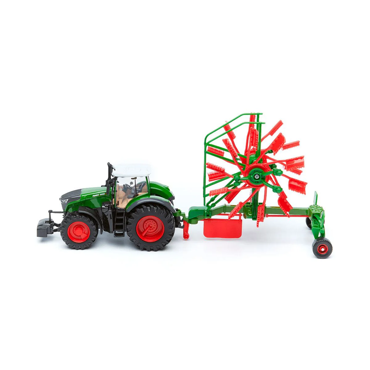 Машина Bburago Трактор Fendt 1050 Vario, c роторными валковыми граблями foto