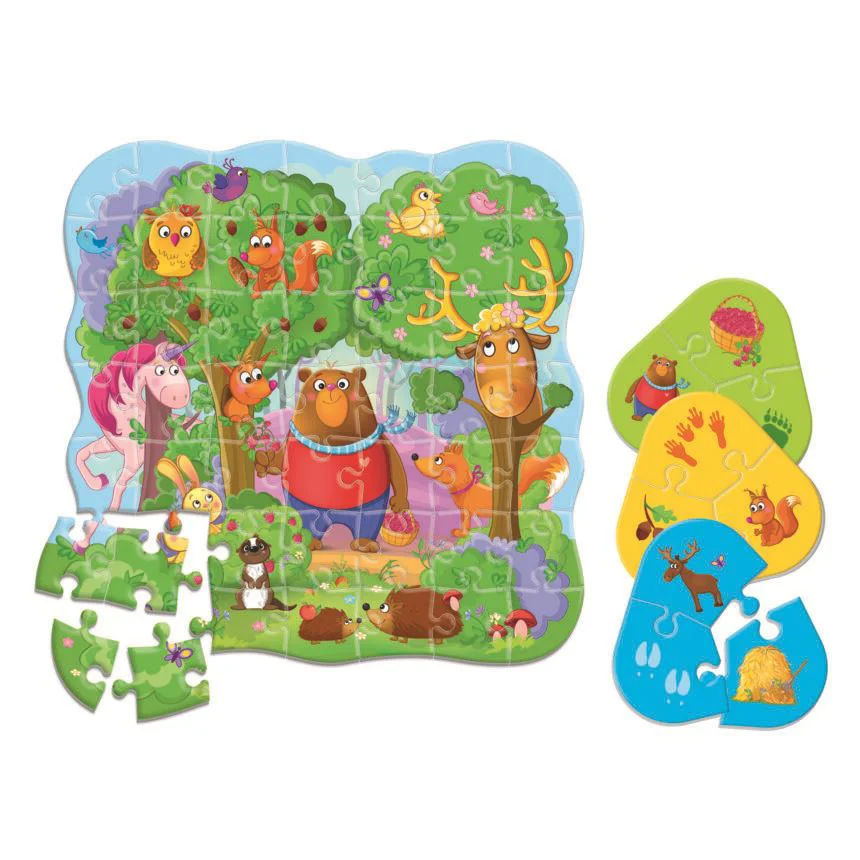 Puzzle 2 in 1 Roter Kafer Magic forest, 49 piese