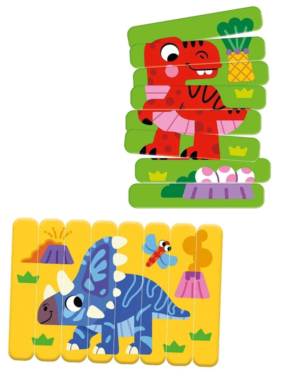 Puzzle educativ din betisoare Roter Kafer Dinosaurs