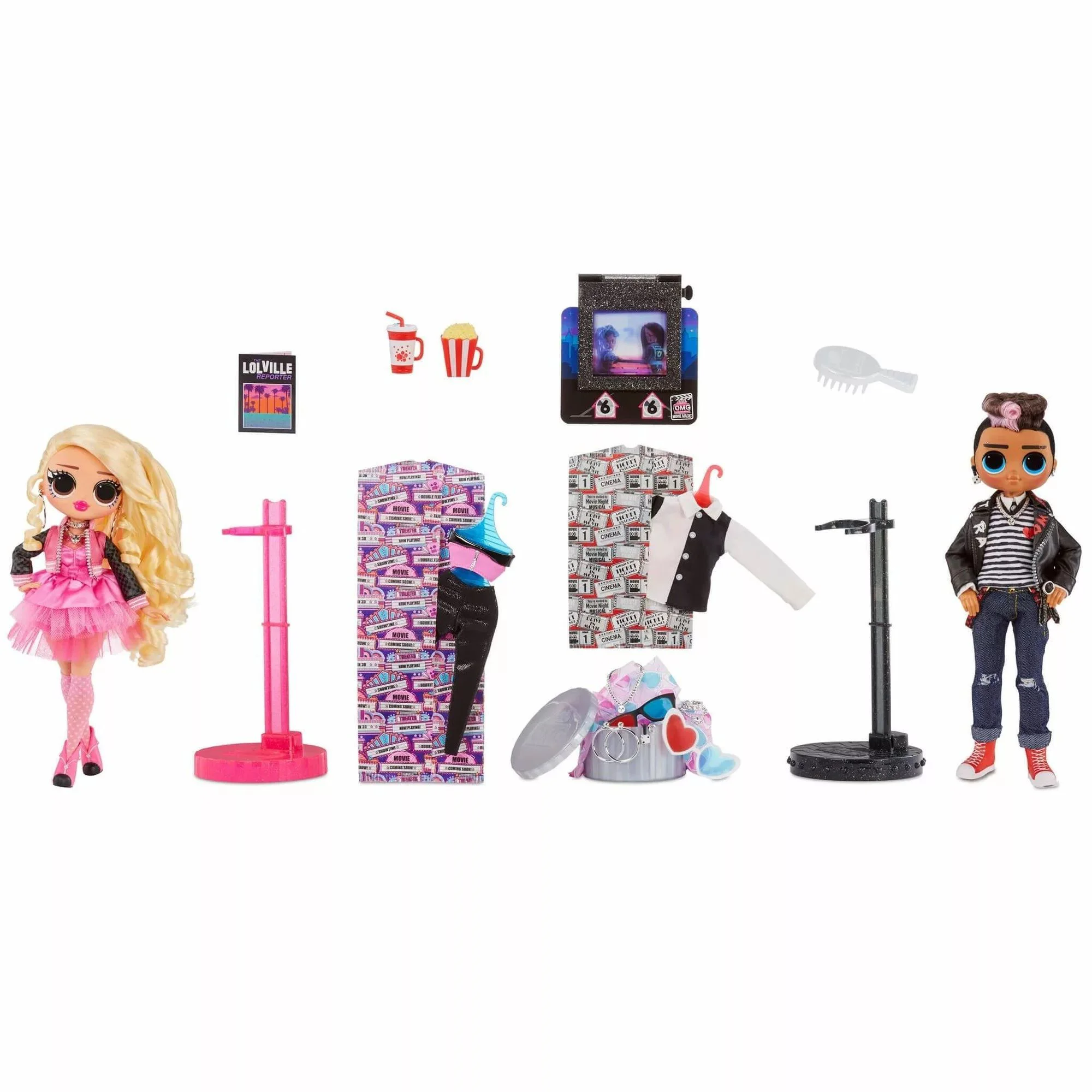 Set de 2 papusi L.O.L. SURPRISE! O.M.G. Movie Magic Tough Dude& Pink Chick foto