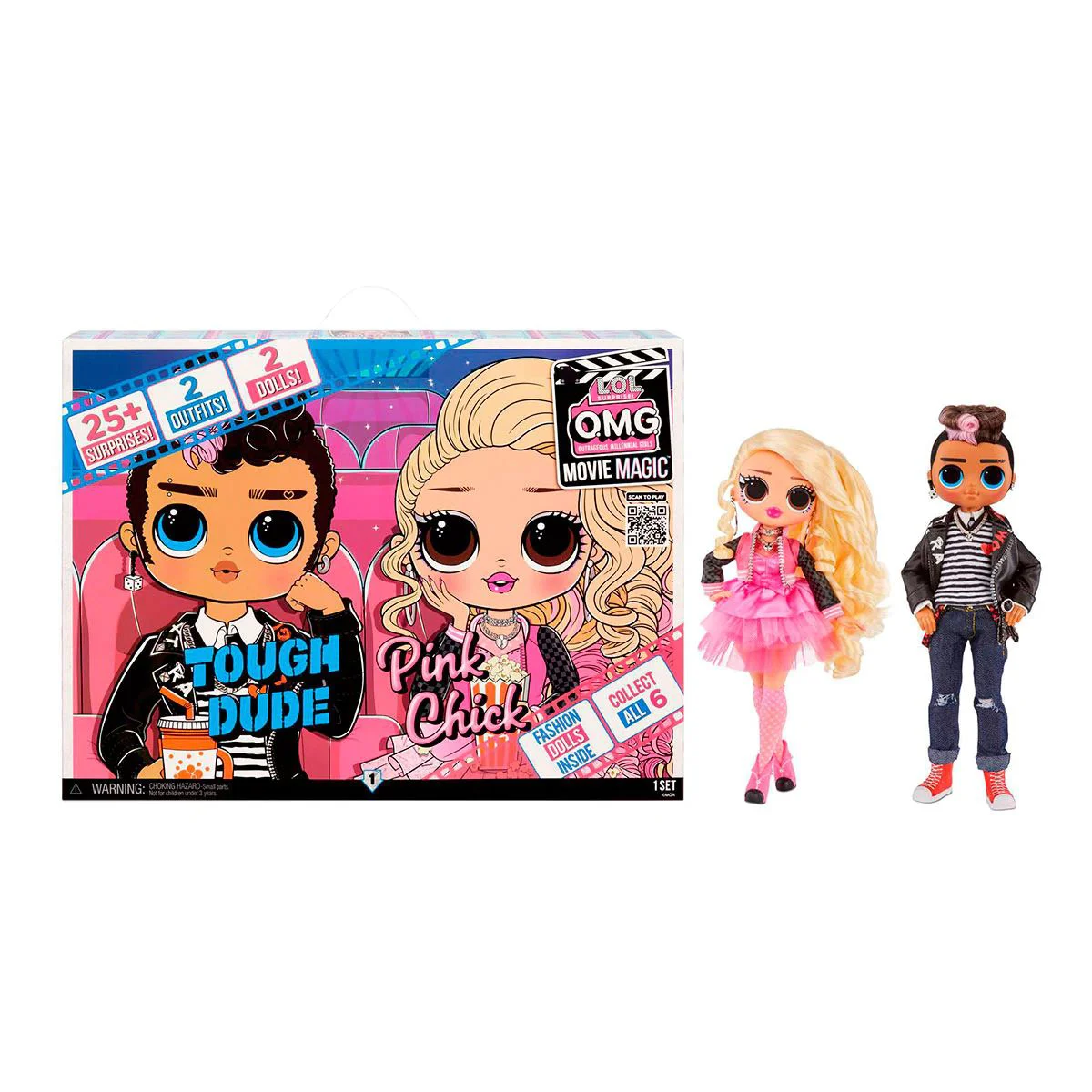 Set de 2 papusi L.O.L. SURPRISE! O.M.G. Movie Magic Tough Dude& Pink Chick foto