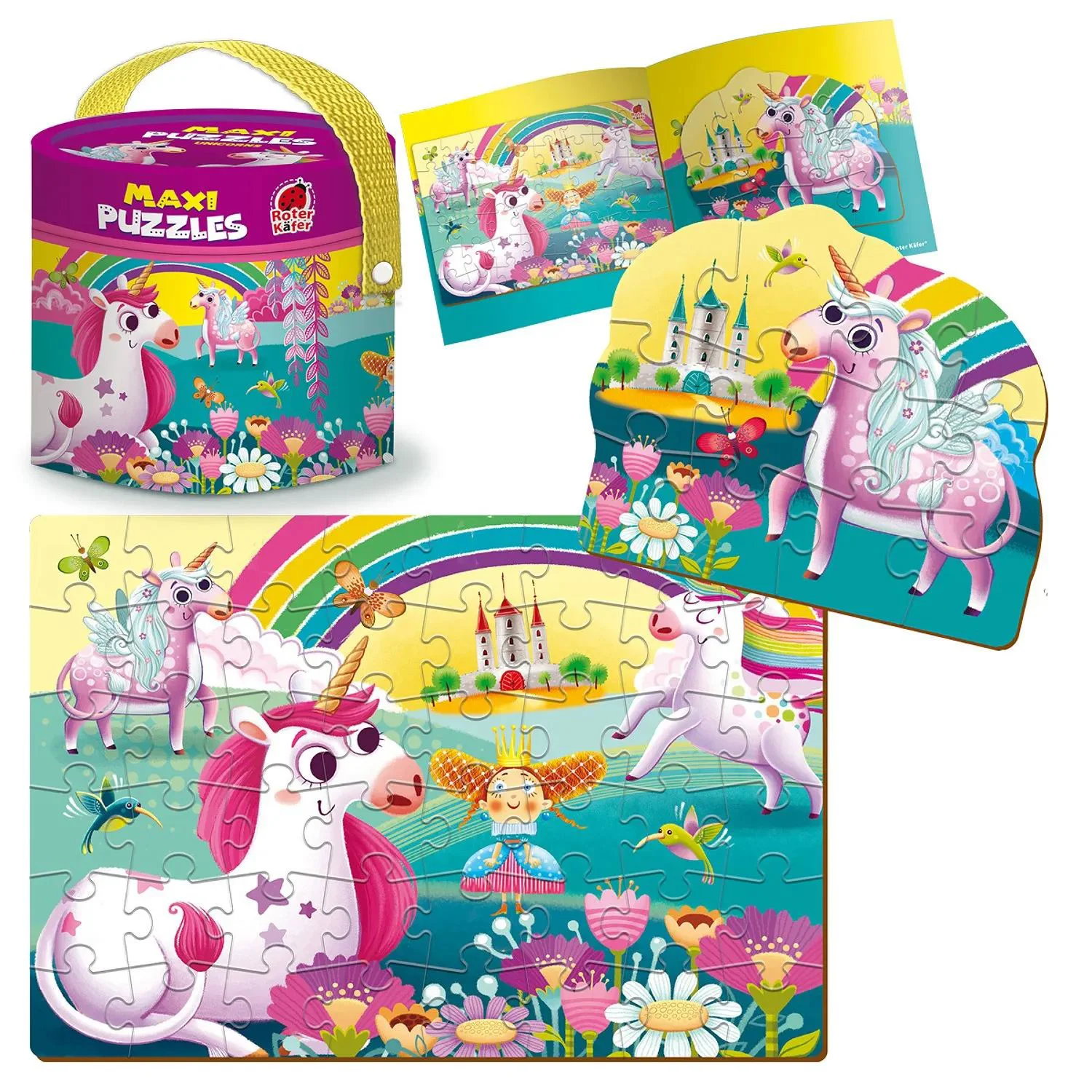 Maxi puzzle educativ Roter Kafe Unicorni in tub