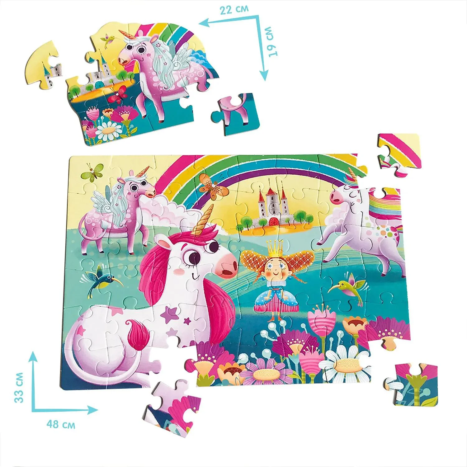 Maxi puzzle educativ Roter Kafe Unicorni in tub